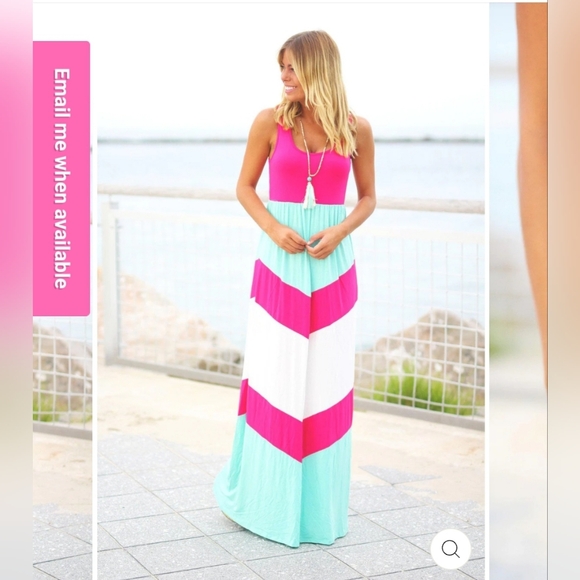 Saved by the Dress Maxi Dress, Size L, Pink & Mint - Picture 5 of 9